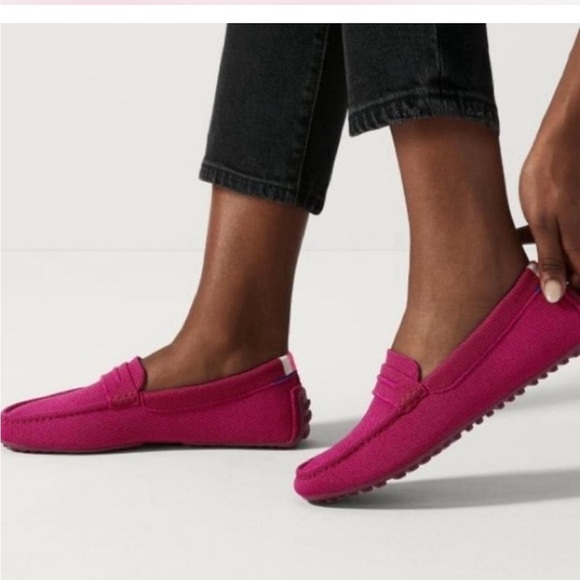 Rothy's driving loafers in raspberry and Pink Loafers size 10 machine washable - Picture 5 of 9